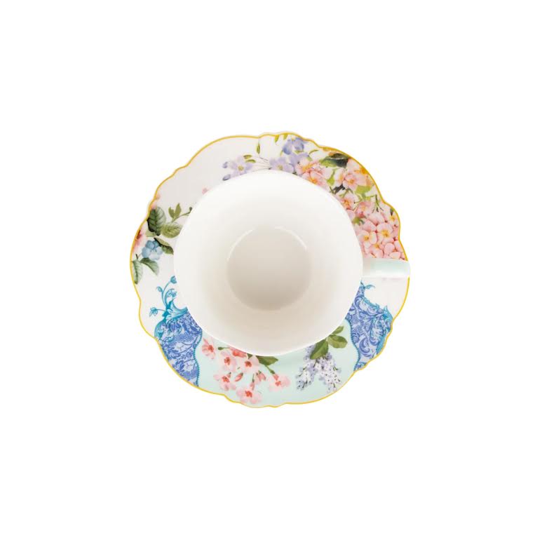 Jenna Clifford Belle Fleur 4 Piece Cup & Saucer Set Multicoloured