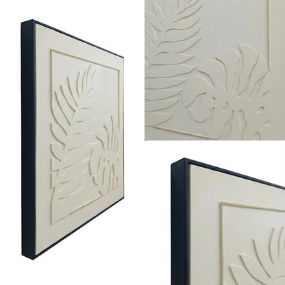 100 x 100cm Leaf Design Frame Cream