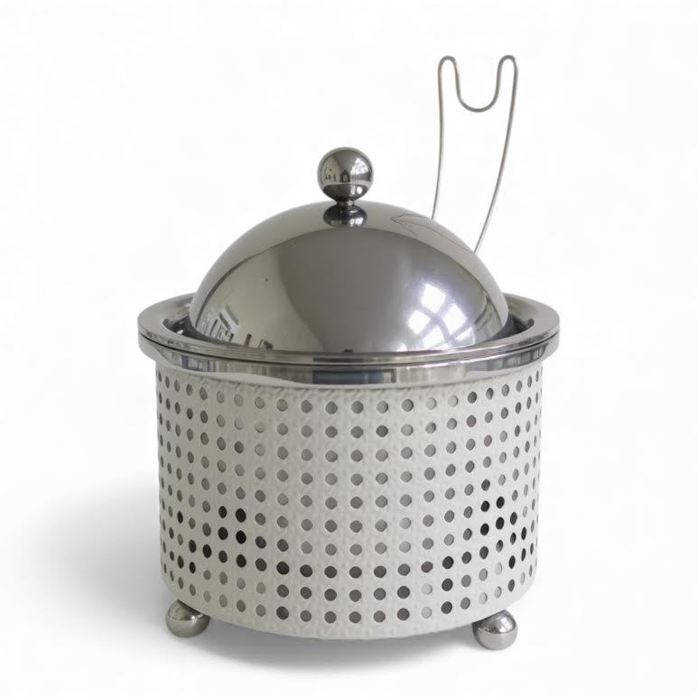 1.5Lt Chafing Dish with Mesh Design White & Stainless Steel