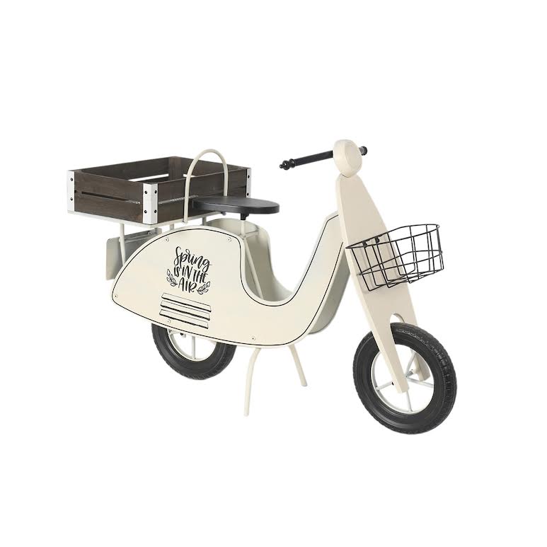 Motorcycle Design Planter Cream