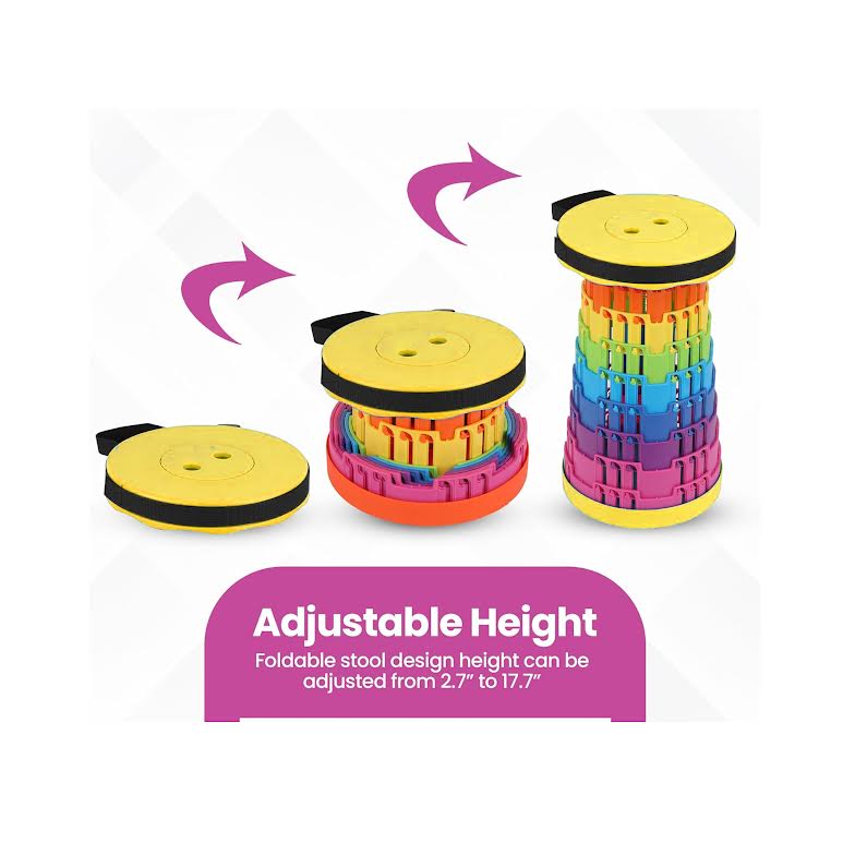 Collapsible Telescopic Folding Stool Yellow