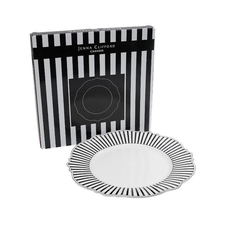 Jenna Clifford Ivory Noir 30cm Charger Black & White