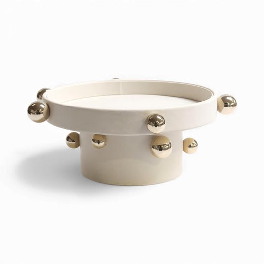 Leather Display Stand Cream