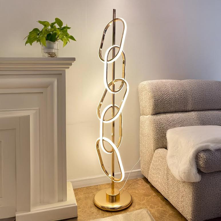 Chain Design Lamp Gold & White