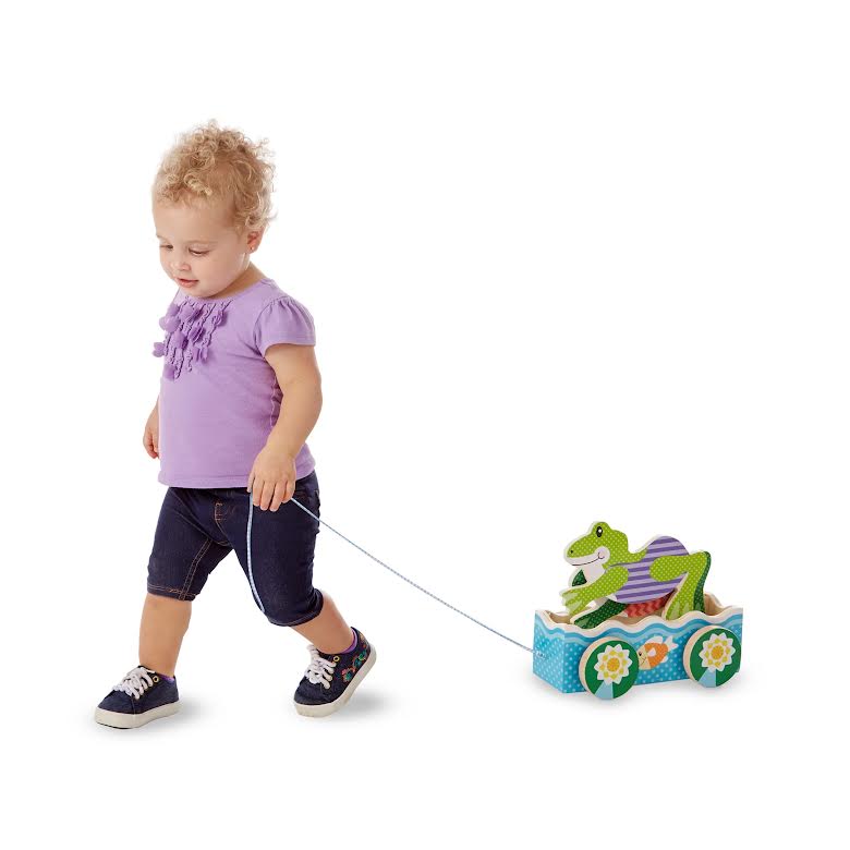 Melissa & Doug First Play Friendly Frogs Pull Toy Multicoloured
