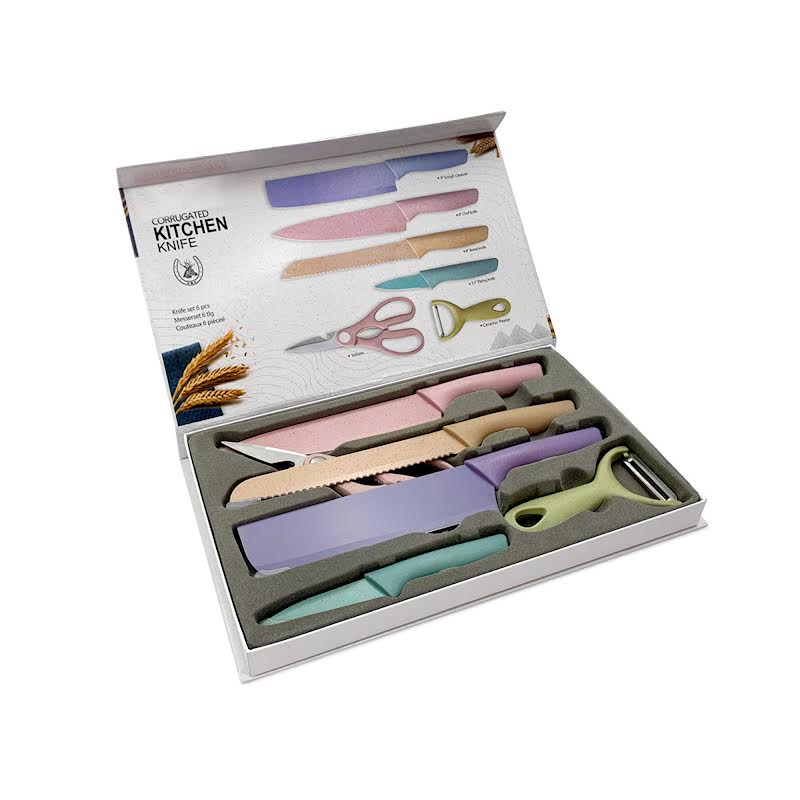 6 Piece Knife Set Multicoloured