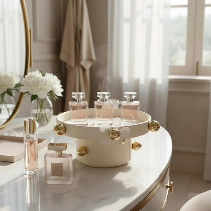 Leather Display Stand Cream