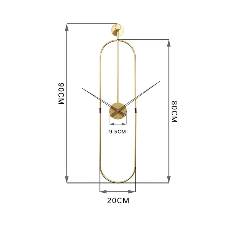 Modern Oval Wall Clock Gold