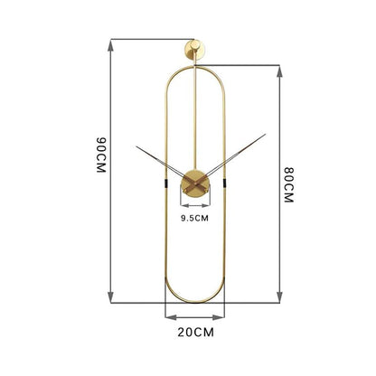 Modern Oval Wall Clock Gold