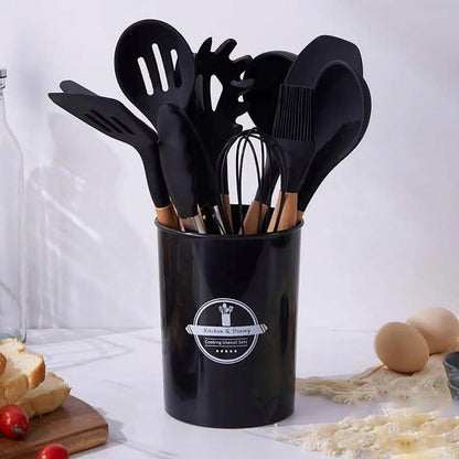 12 Piece Kitchen Utensil Set Black