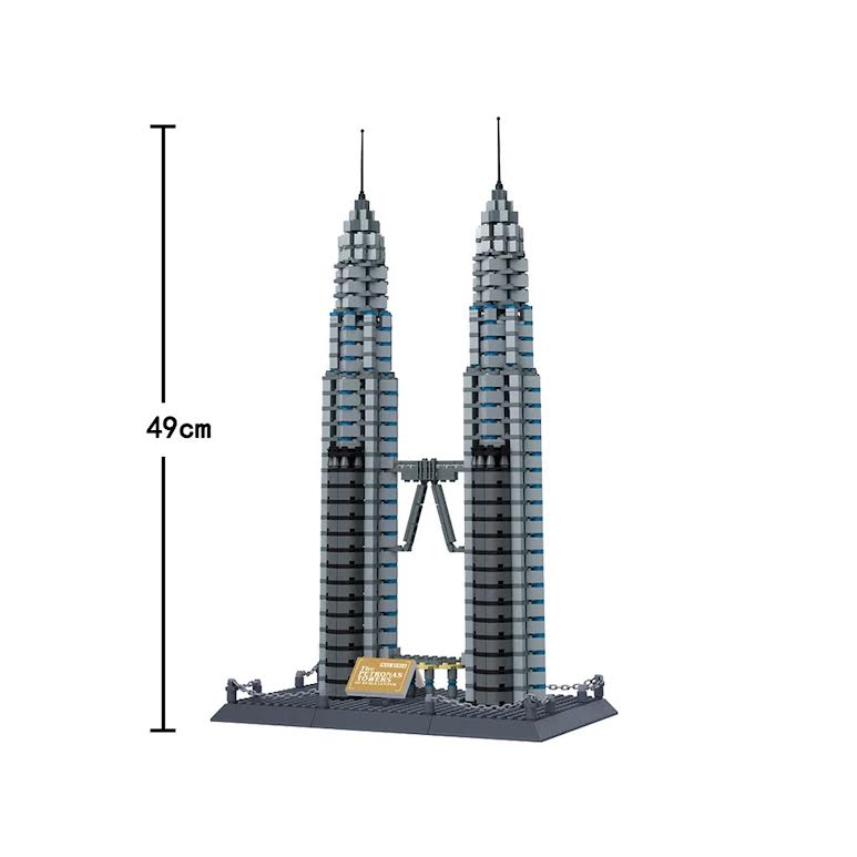 Wange Petronas Twin Towers 1158 Piece Building Block Set