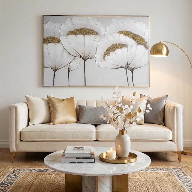 80 x 120cm Flower Design Frame Multicoloured