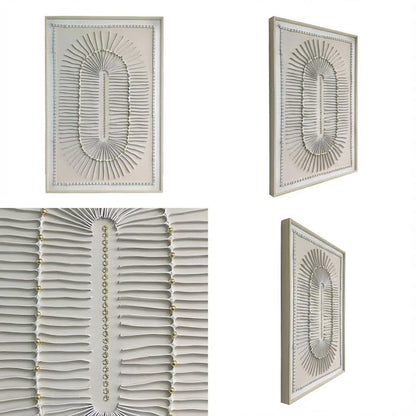 80 x 120cm Sculptural, Abstract Design Painting Cream