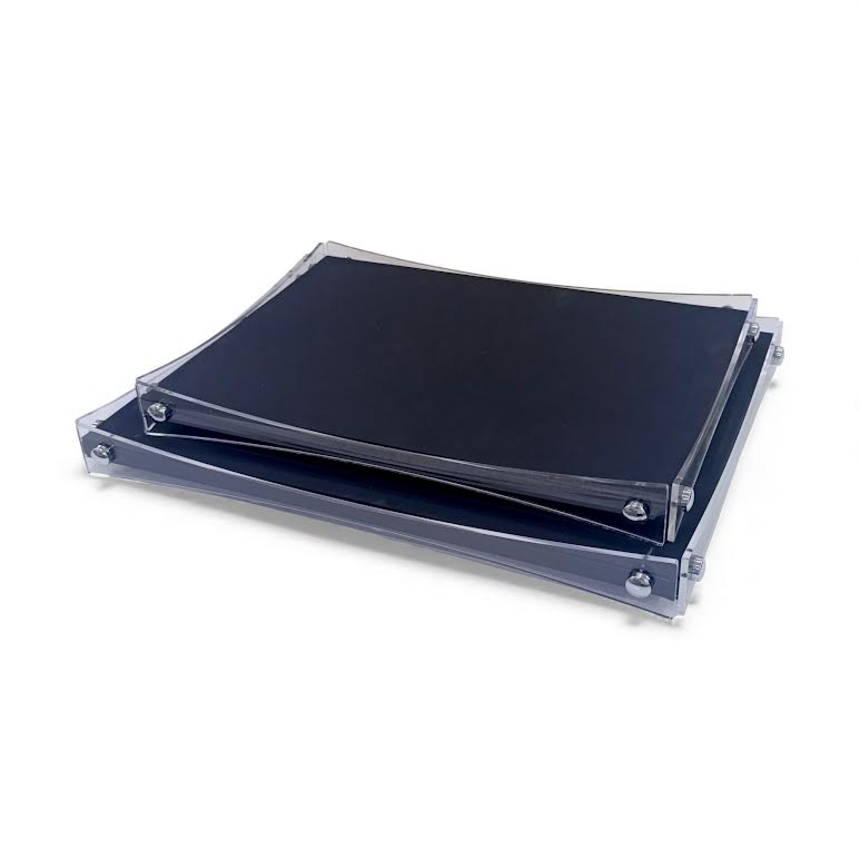 2 Piece Acrylic & Leather Tray Black