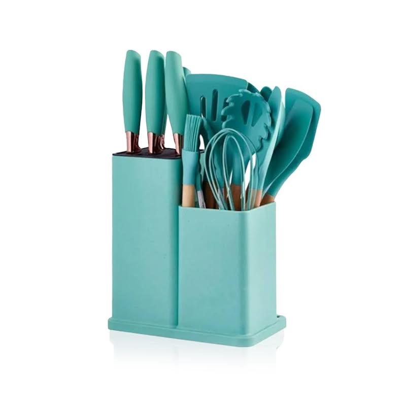 19 Piece Kitchen Utensil Set Dark Green