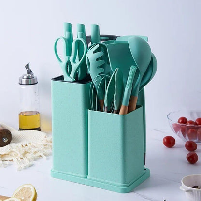 19 Piece Kitchen Utensil Set Dark Green
