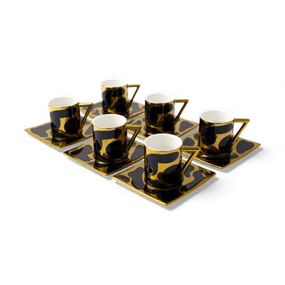 12 Piece Espresso Set Black & Gold