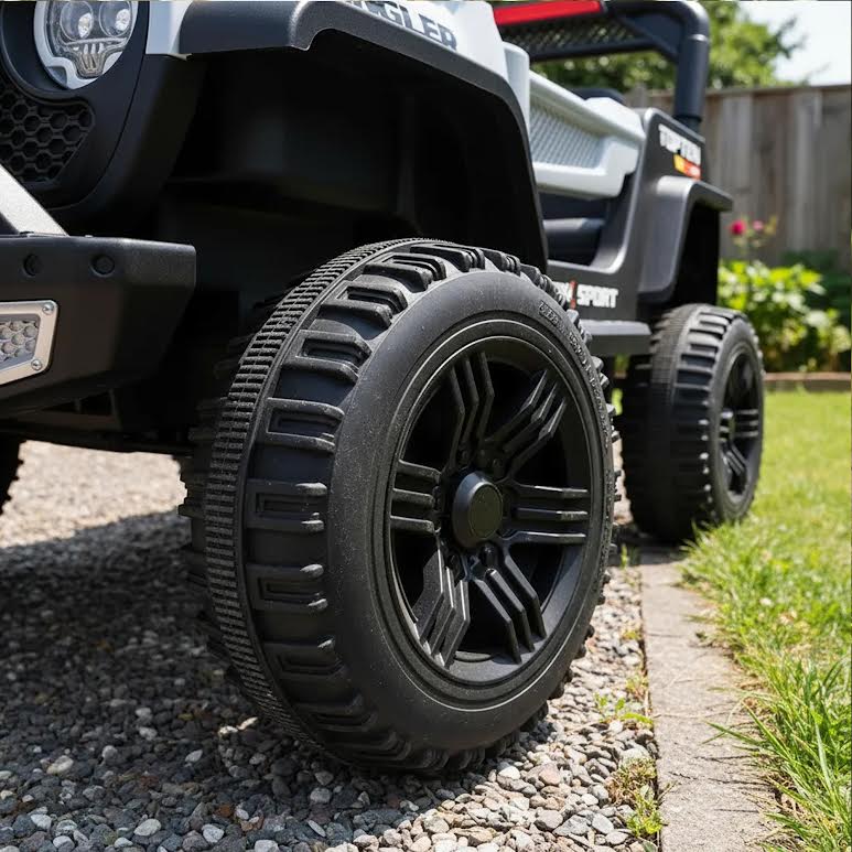 Kids Ride On 4 Wheel Wrangler Truck Grey & Black