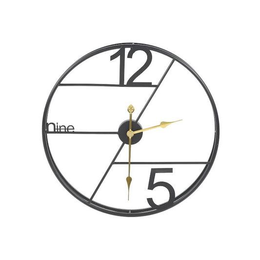 60cm Decorative Wall Clock Black & Gold