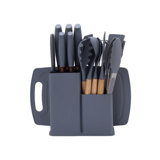19 Piece Kitchen Utensil Set Dark Grey