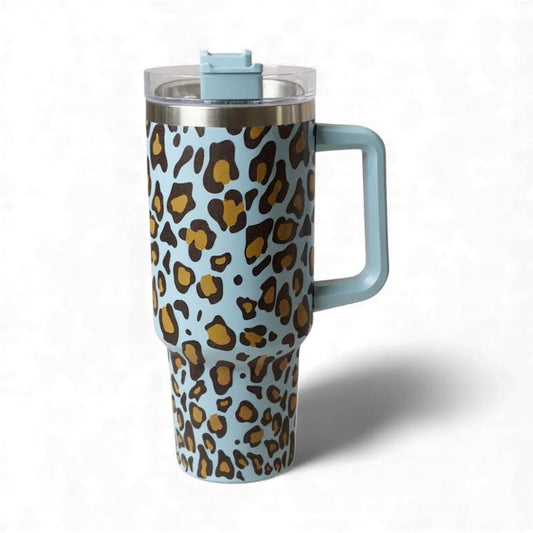 1.2Lt Stainless Steel Animal Print Flask Blue