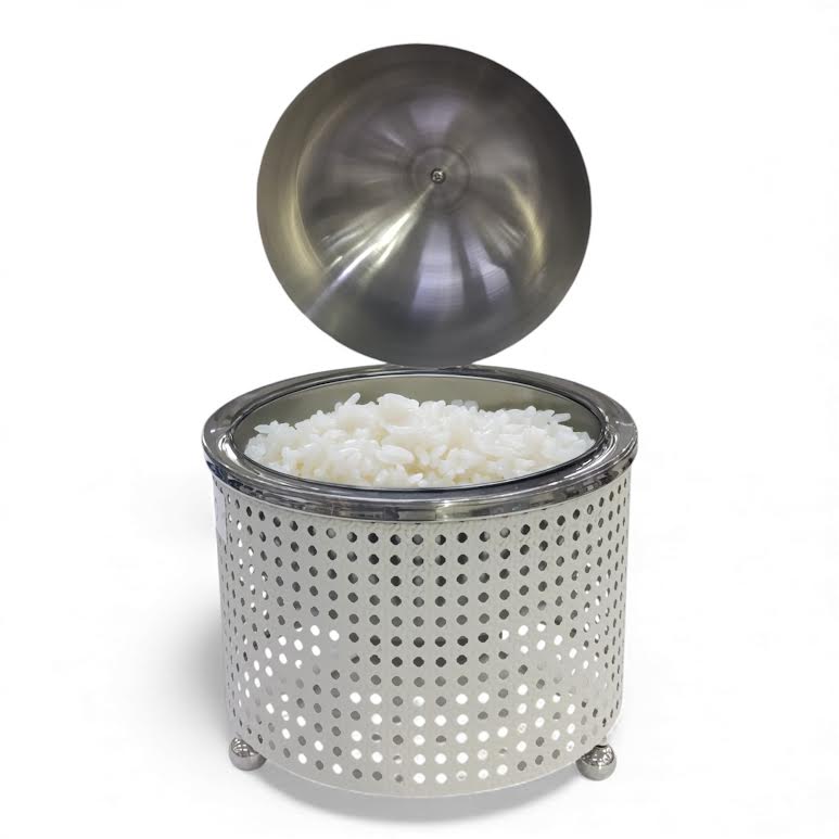 2.5Lt Chafing Dish with Mesh Design White & Stainless Steel