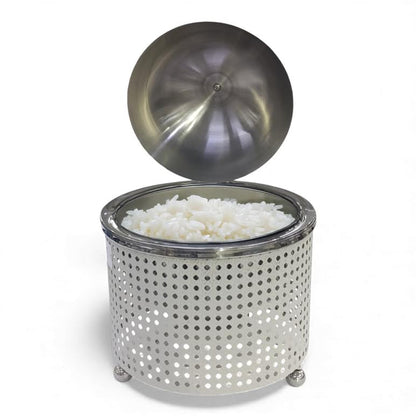 2.5Lt Chafing Dish with Mesh Design White & Stainless Steel