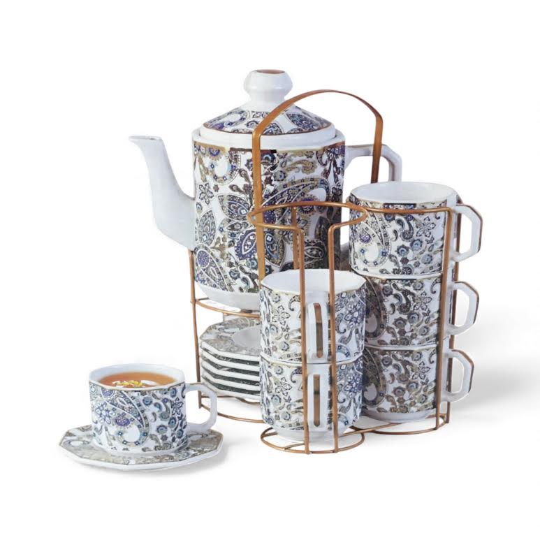 13 Piece Tea Set Blue & White