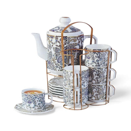 13 Piece Tea Set Blue & White