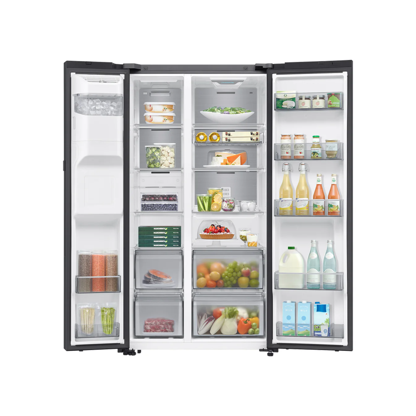 Samsung 594L AI Bespoke Side By Side Fridge with Water Dispenser Dark Grey