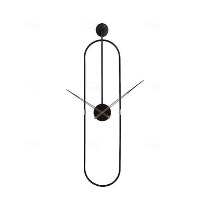 Modern Oval Wall Clock Black