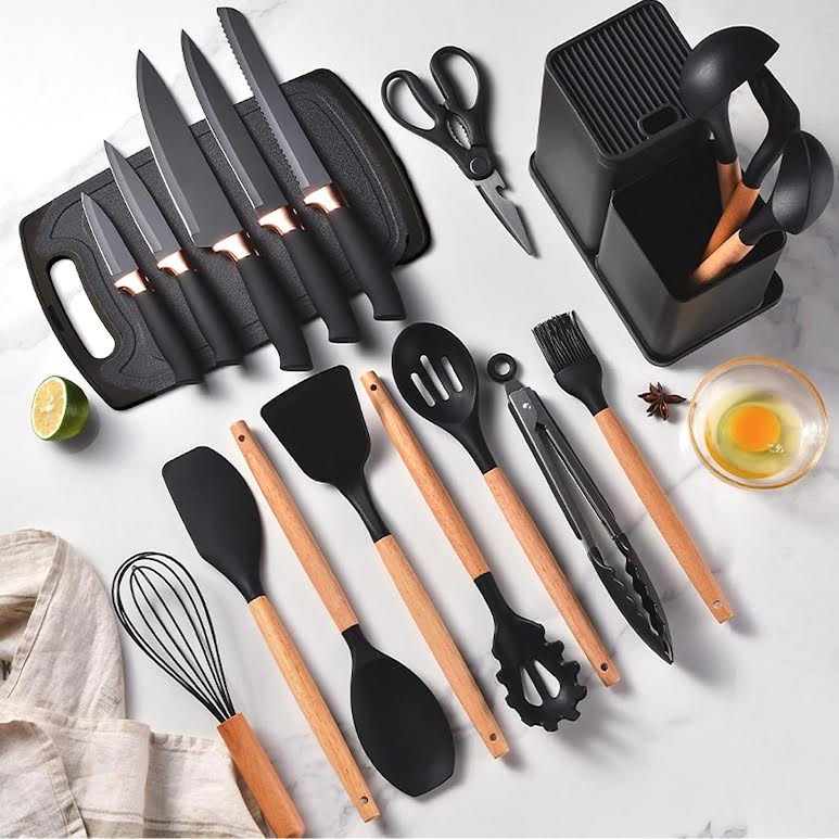 19 Piece Kitchen Utensil Set Black