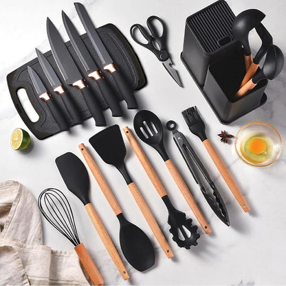 19 Piece Kitchen Utensil Set Black