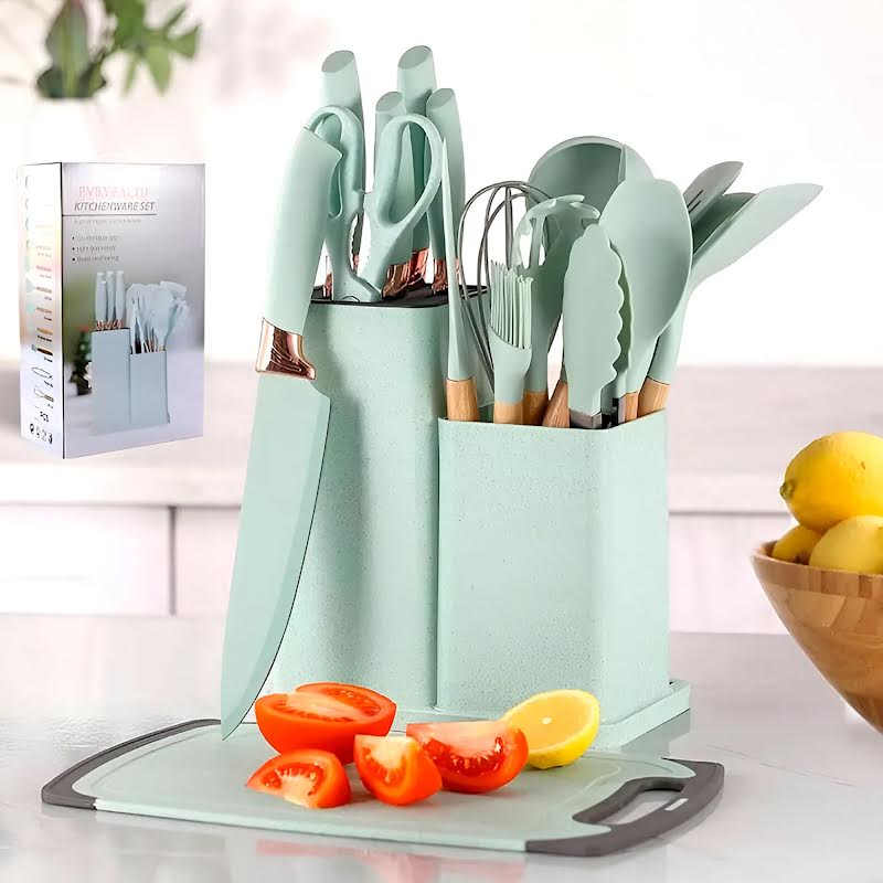 19 Piece Kitchen Utensil Set Teal