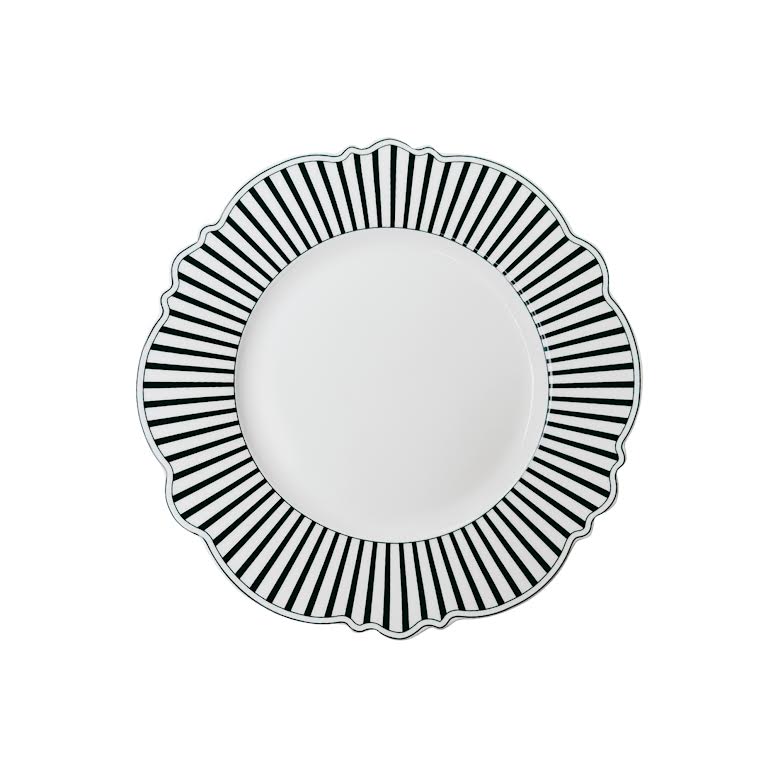 Jenna Clifford 4 Piece Ivory Noir Dinner Plate Set Black & White