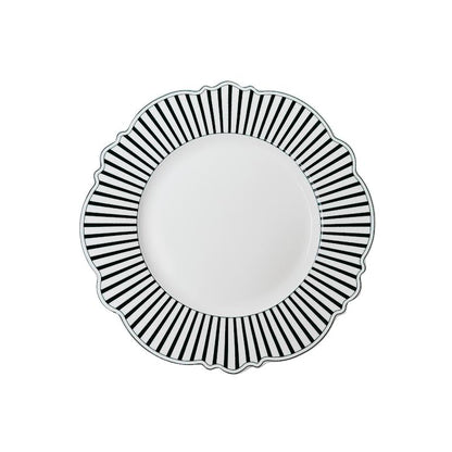 Jenna Clifford 4 Piece Ivory Noir Dinner Plate Set Black & White