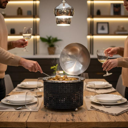 5Lt Chafing Dish with Mesh Design Black & Stainless Steel