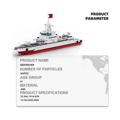 Wange Military Equipment Type 055 Destroyer 364 Piece Building Block Set