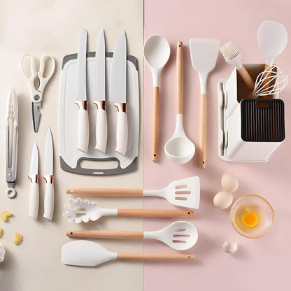 19 Piece Kitchen Utensil Set Cream