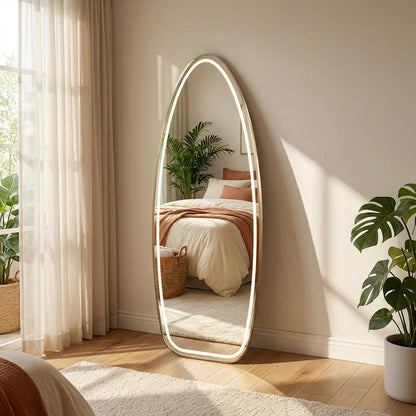 70 x 180cm LED Mirror Gold