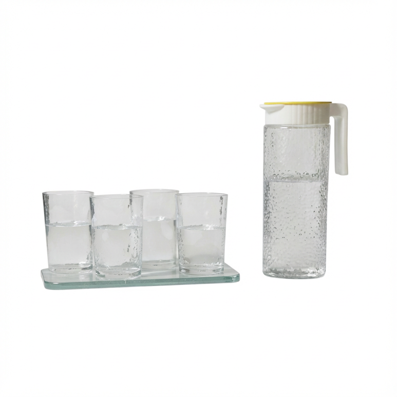 5 Piece Jug & Tumbler Set Clear