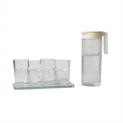 5 Piece Jug & Tumbler Set Clear