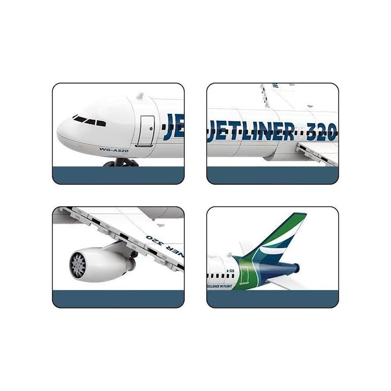 Wange Jetliner 320 Model 133 Piece Building Block Set