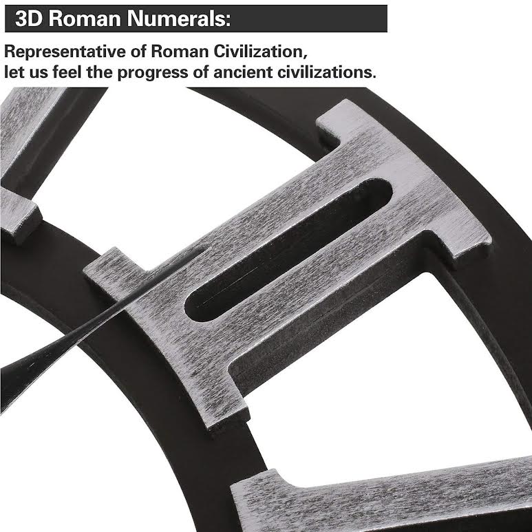 Large Industrial Retro Wall Clock Silver