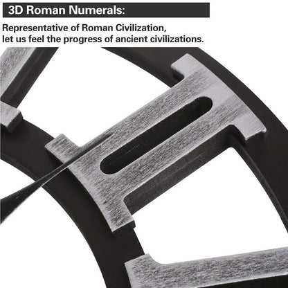 Large Industrial Retro Wall Clock Silver