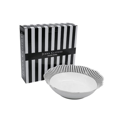Jenna Clifford Ivory Noir Salad Bowl Black & White