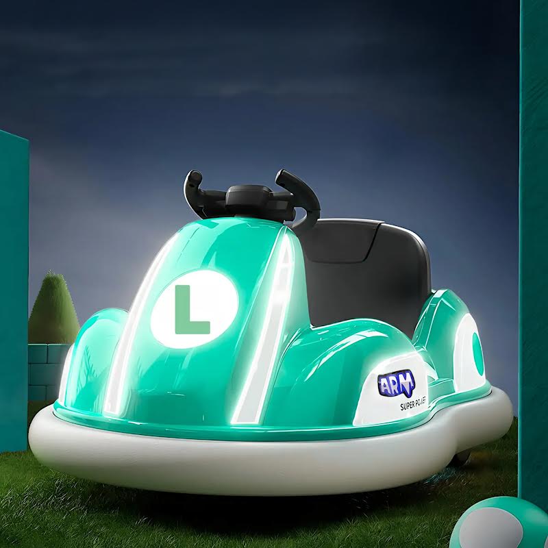 Mario Riding Car Mario Kart 12v Electric Ride-On Car with Drift Sounds Green – The ...