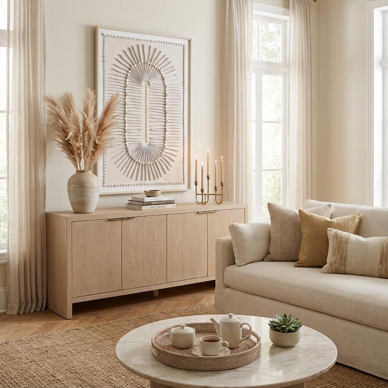 80 x 120cm Sculptural, Abstract Design Painting Cream