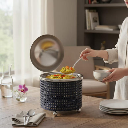 1.5Lt Chafing Dish with Mesh Design Black & Stainless Steel