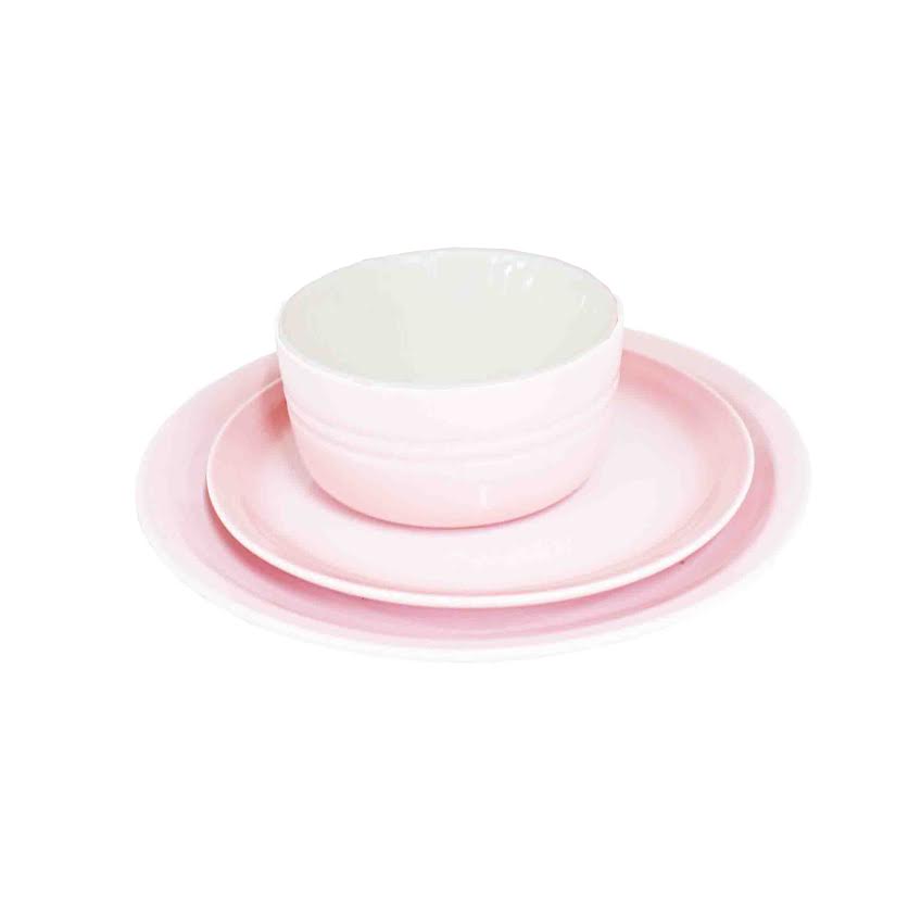Kitchen Life 3 Piece Dinner For One Set Pink
